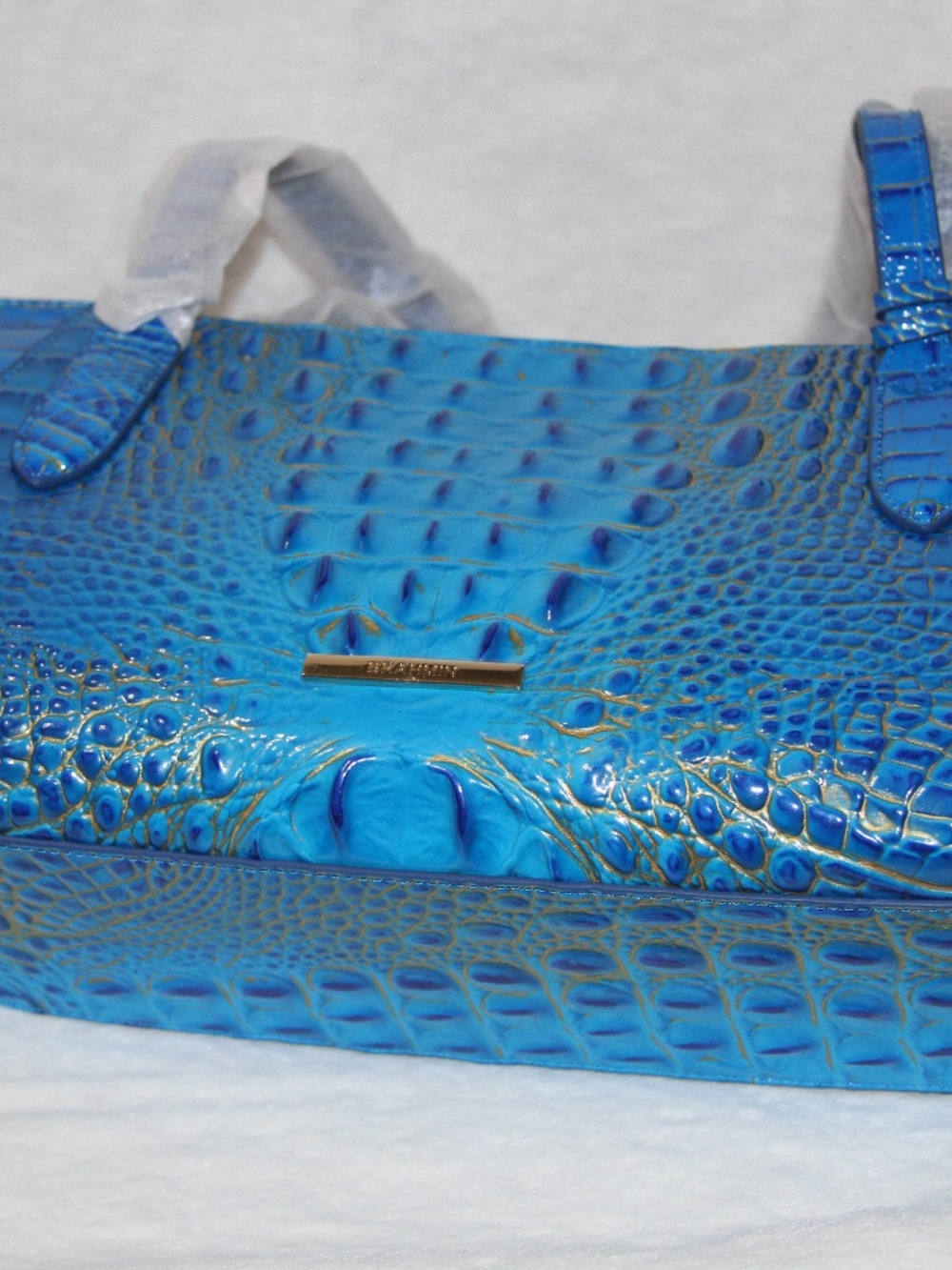 NWT BRAHMIN Tonya Shoulder Bag Electric Indigo Melbourne Ombre Leather Purse - Picture 3 of 5